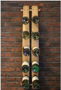 Double Oak Stave 10 Bottle Wine Bottle Rack Hand crafted from reclaimed vintage wine oak barrels by The Fine Wooden Article Company, UK.