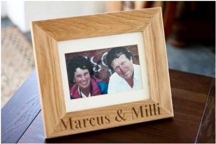 8 x 6 engraved Solid Oak picture frames come with a mount, stand, glass &amp; wall hanging fixings, English wood handcrafted  in our Gloucestershire workshop, UK.