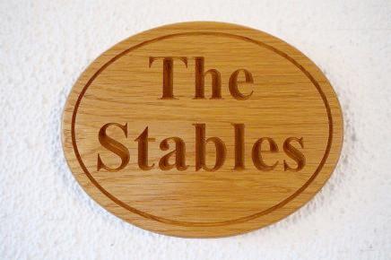 Solid Oak Oval House /Garage Name Sign, personalise, bespoke, hand engraved, high Quality, durable, crafted in our wood working workshop, Gloucestershire, UK.