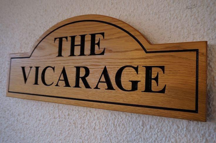 Solid Oak House Name Signs